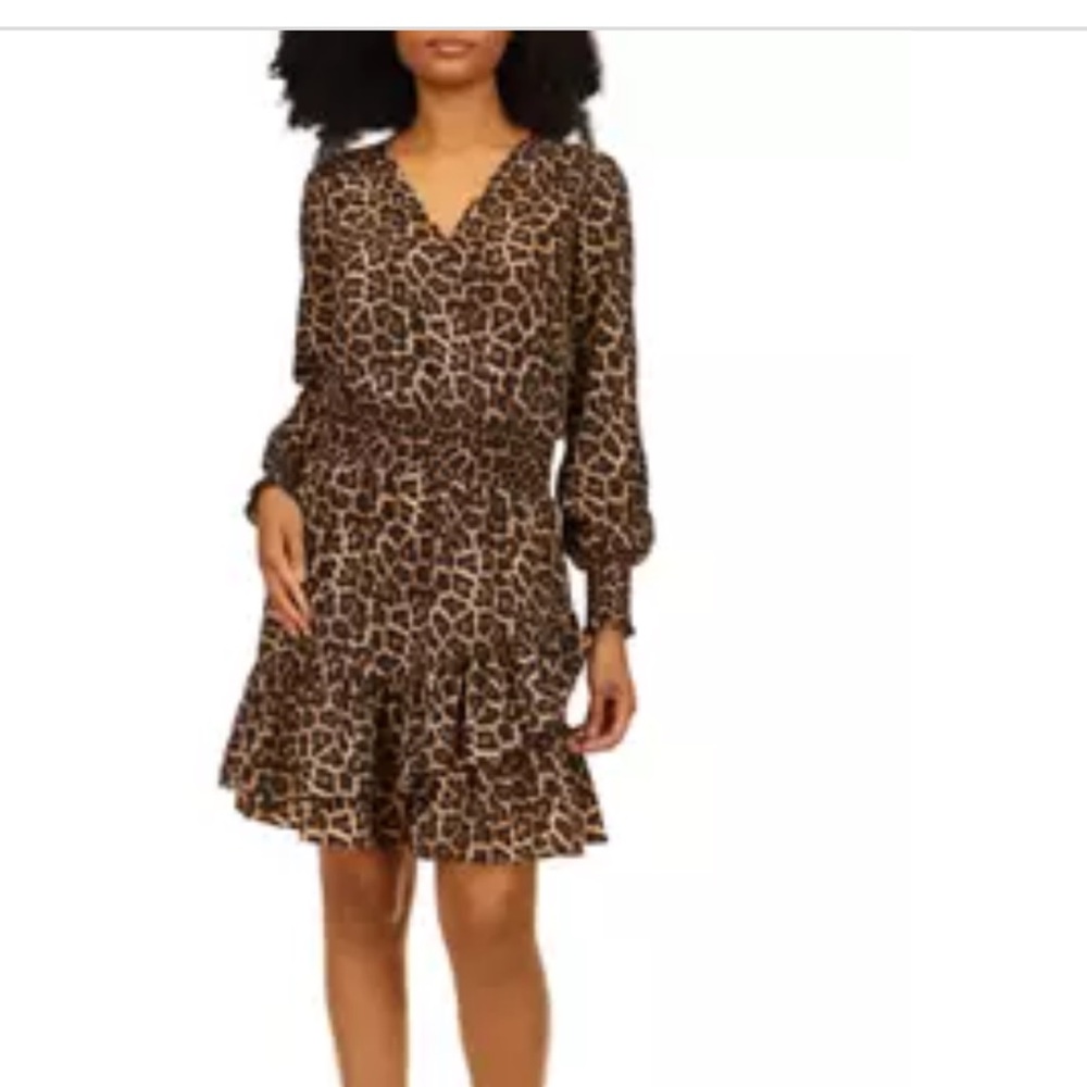 Michael Kors Women’s Nubian Julia Dress Leopard-Print Dress ✨brand new✨